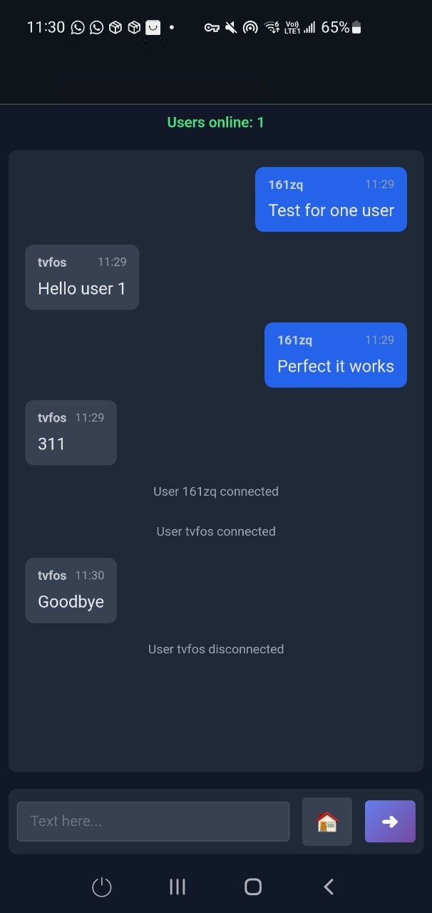 Local chat page: input field, Send and Home buttons